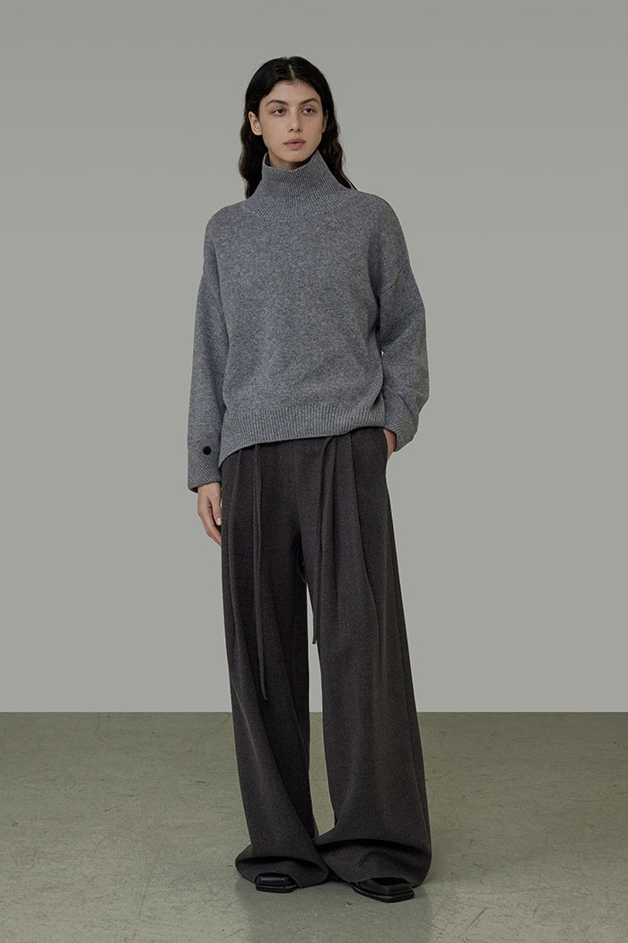 Architectural Drape Wide-Leg Trousers