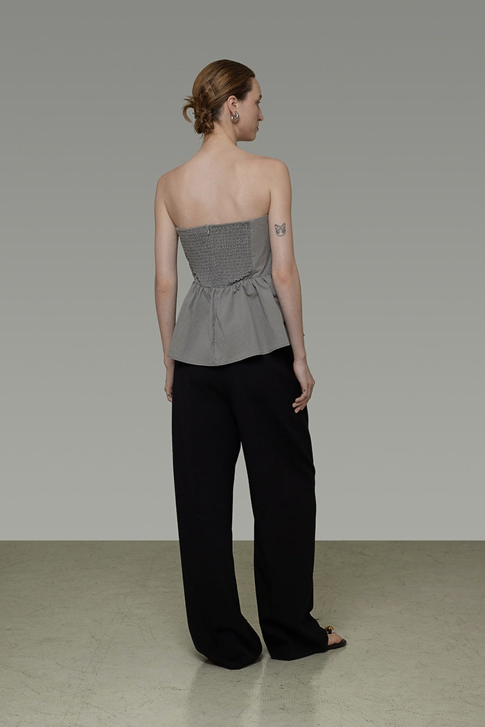 Sculpted Asymmetry: Architectural Crop Top
