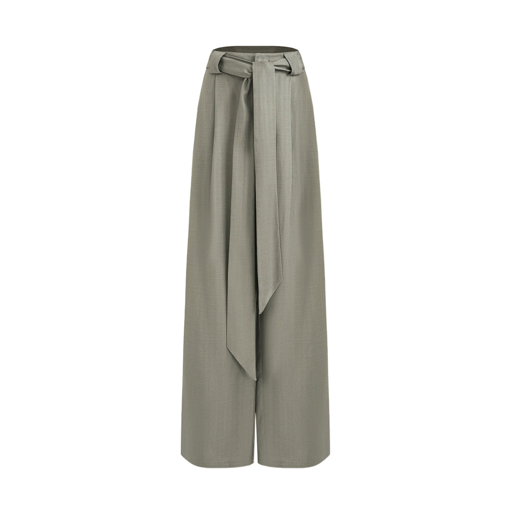 Streamline Drape Wide-Leg Trousers