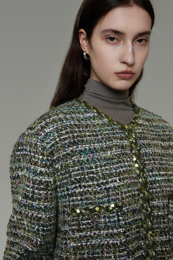 Timeless Wool Tweed Collarless Jacket