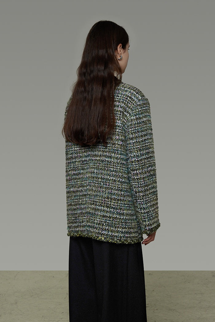 Timeless Wool Tweed Collarless Jacket