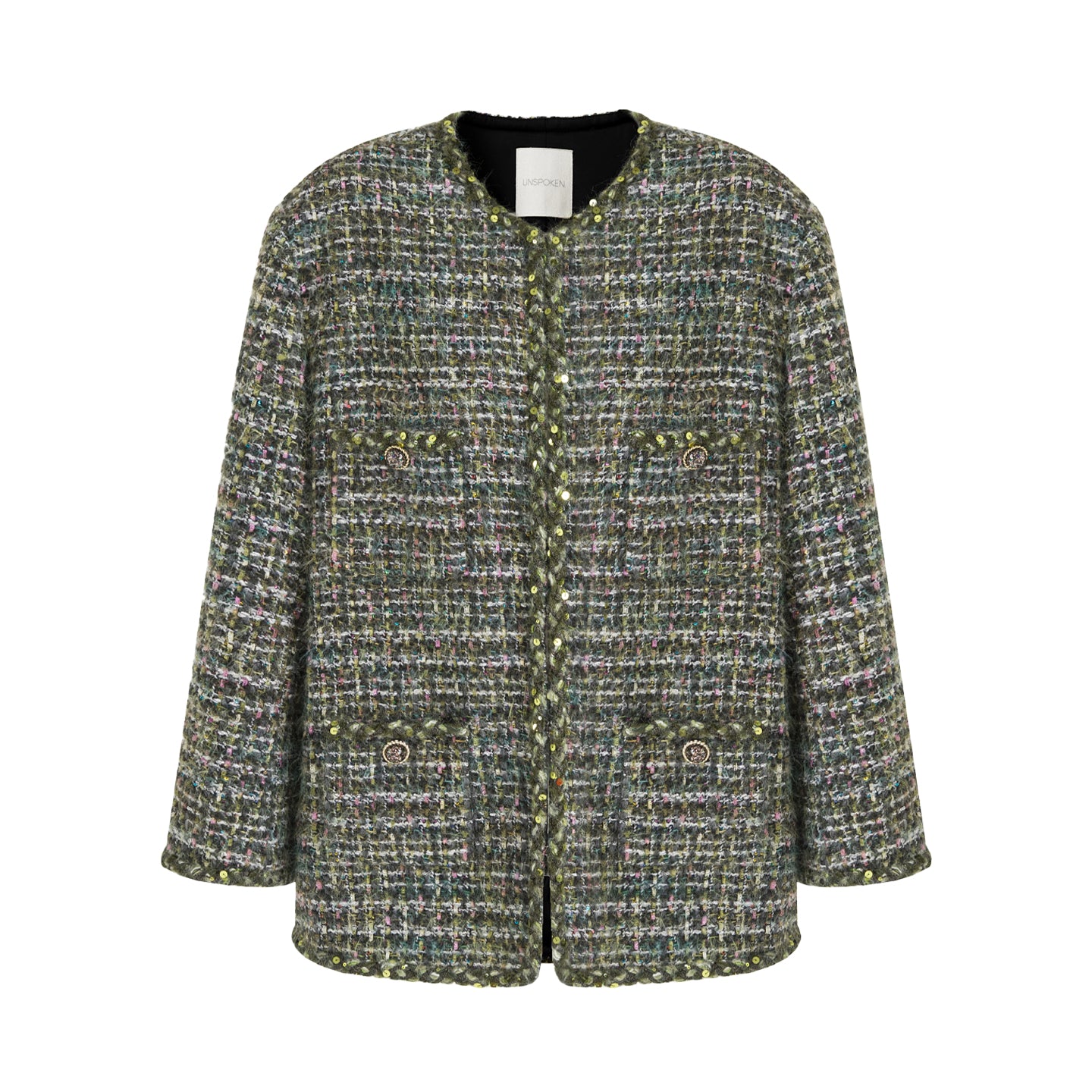 Timeless Wool Tweed Collarless Jacket