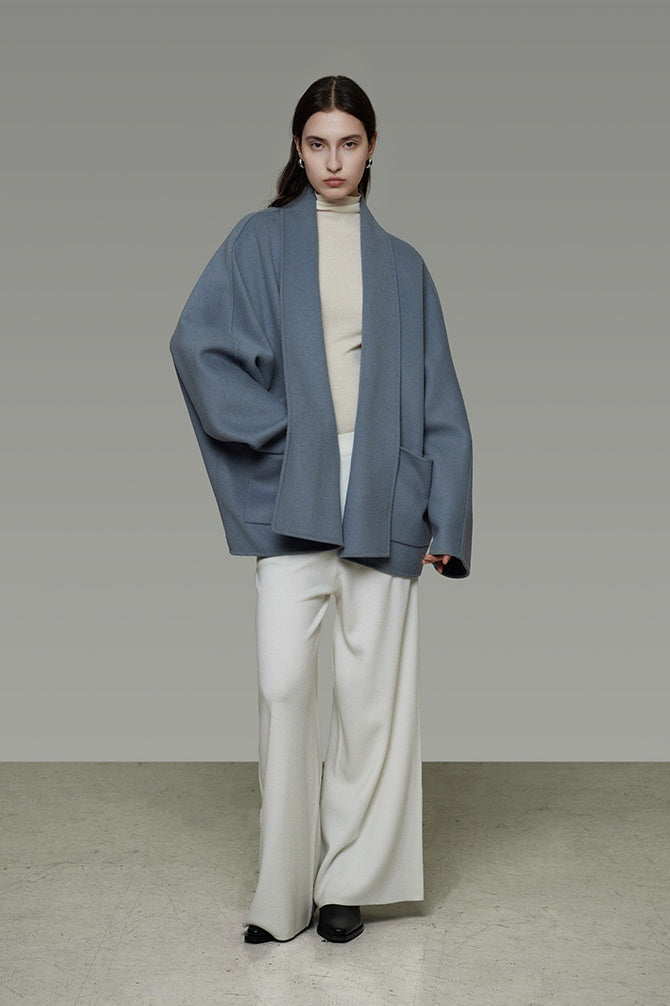 Quiet Luxury Wool Drape Coat