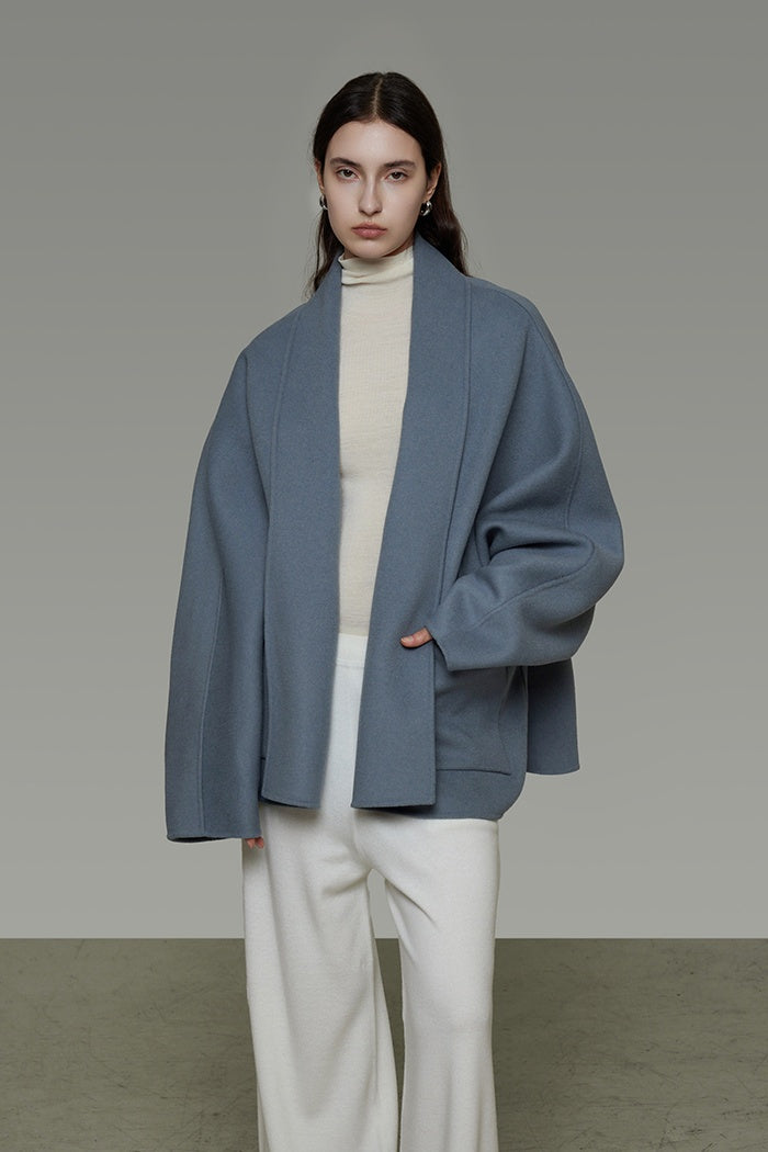 Quiet Luxury Wool Drape Coat