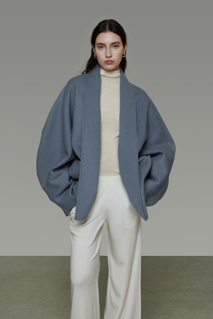 Quiet Luxury Wool Drape Coat