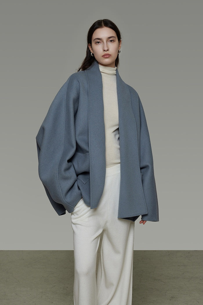 Quiet Luxury Wool Drape Coat