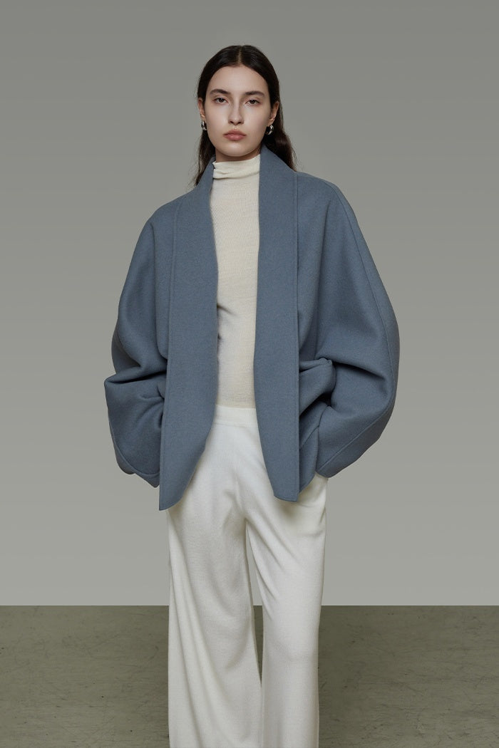 Quiet Luxury Wool Drape Coat