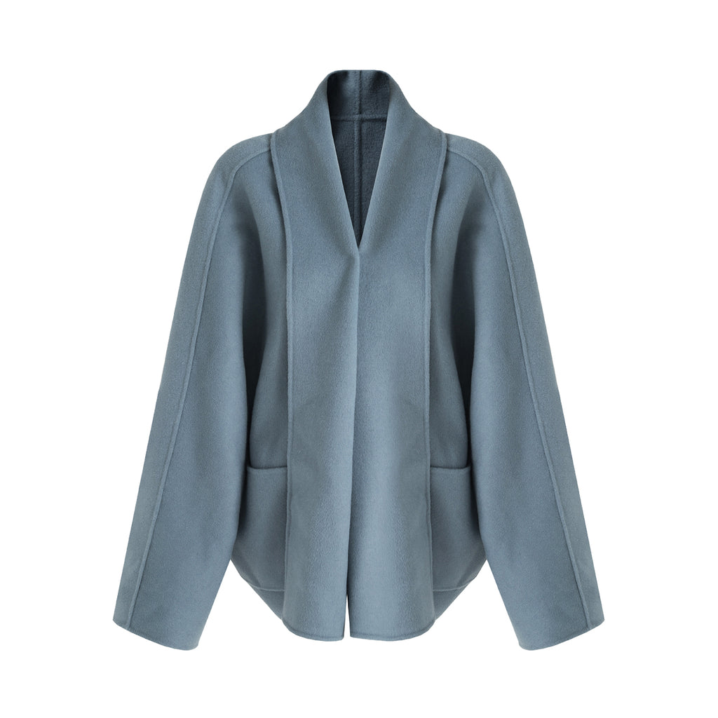 Quiet Luxury Wool Drape Coat