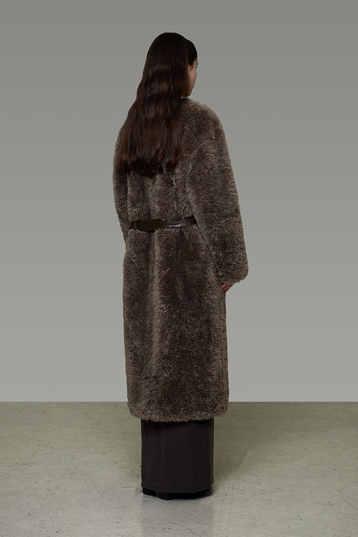 Elegant Retro Shearling Lined Coat