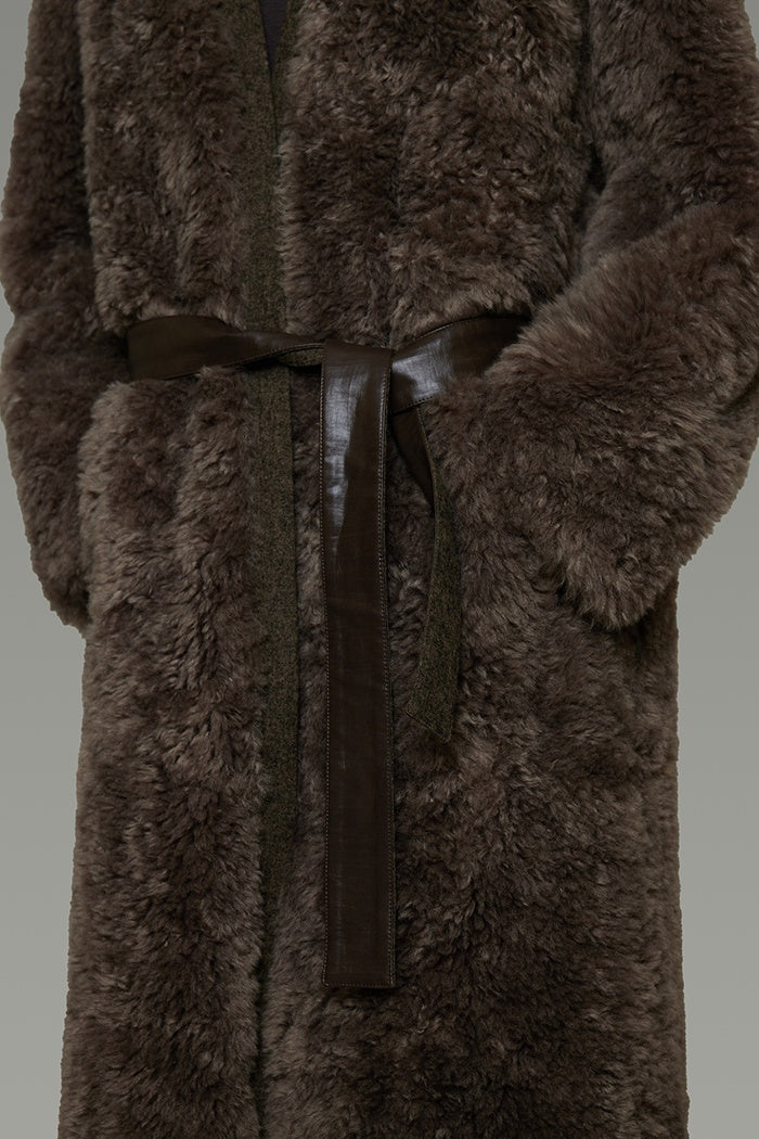 Elegant Retro Shearling Lined Coat