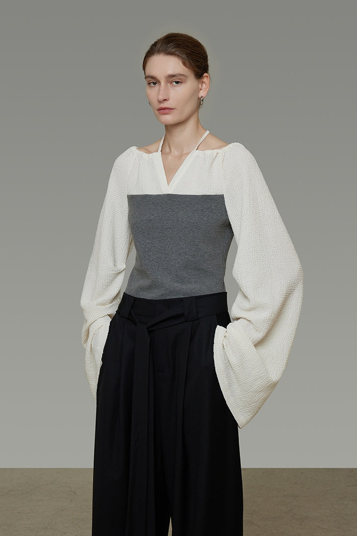 Chic Colorblock V-Neck Knit