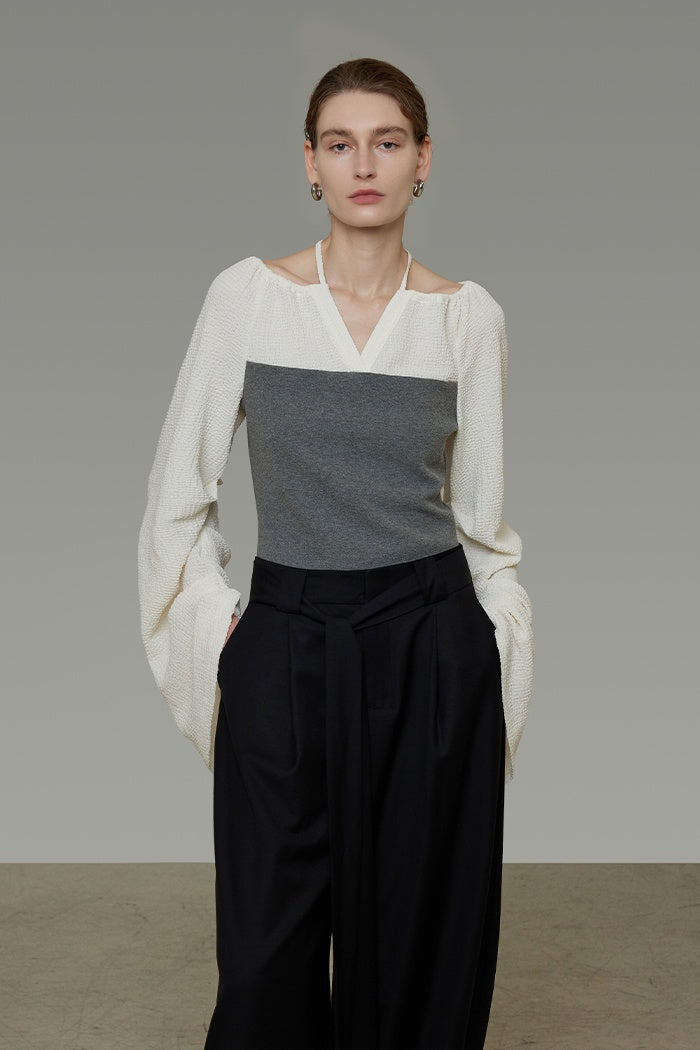 Chic Colorblock V-Neck Knit