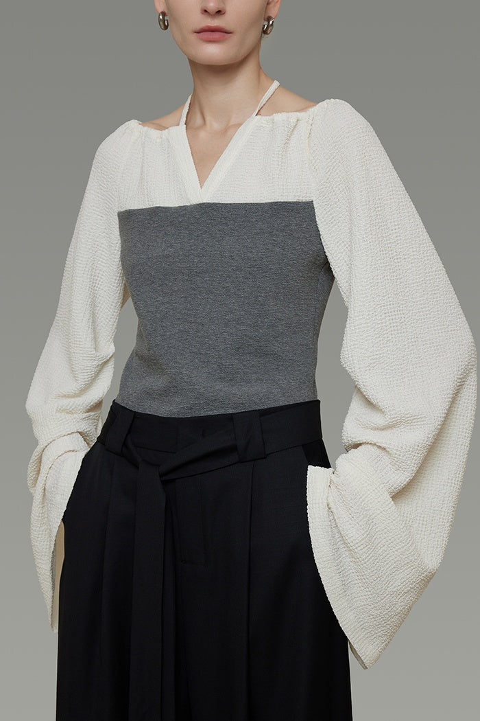 Chic Colorblock V-Neck Knit