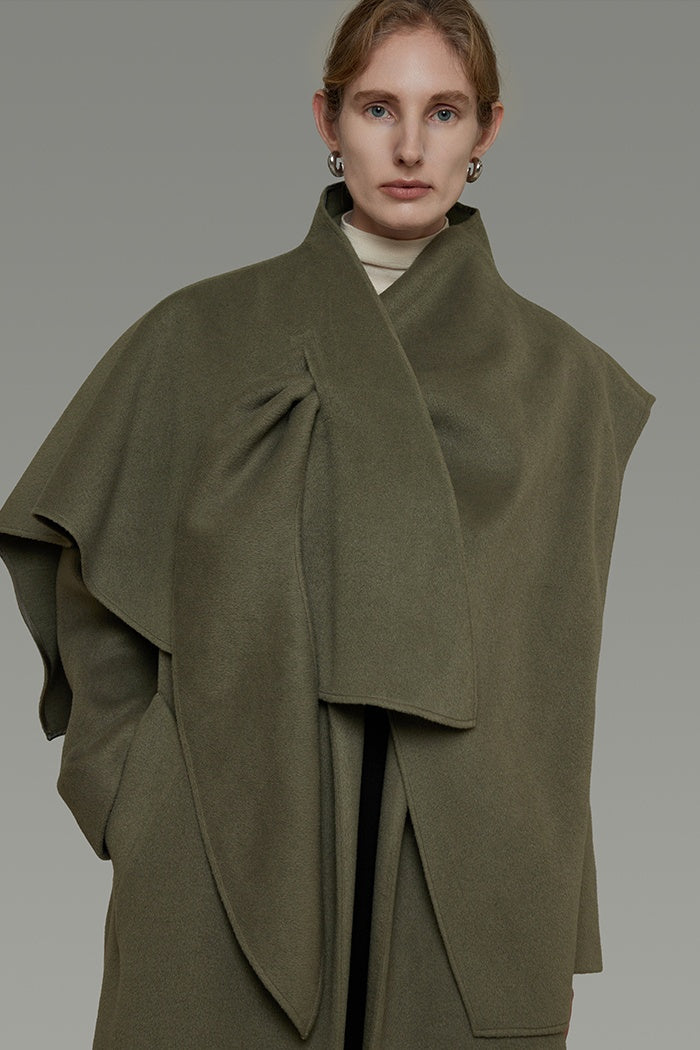 Sculpted Collar Wrap Coat