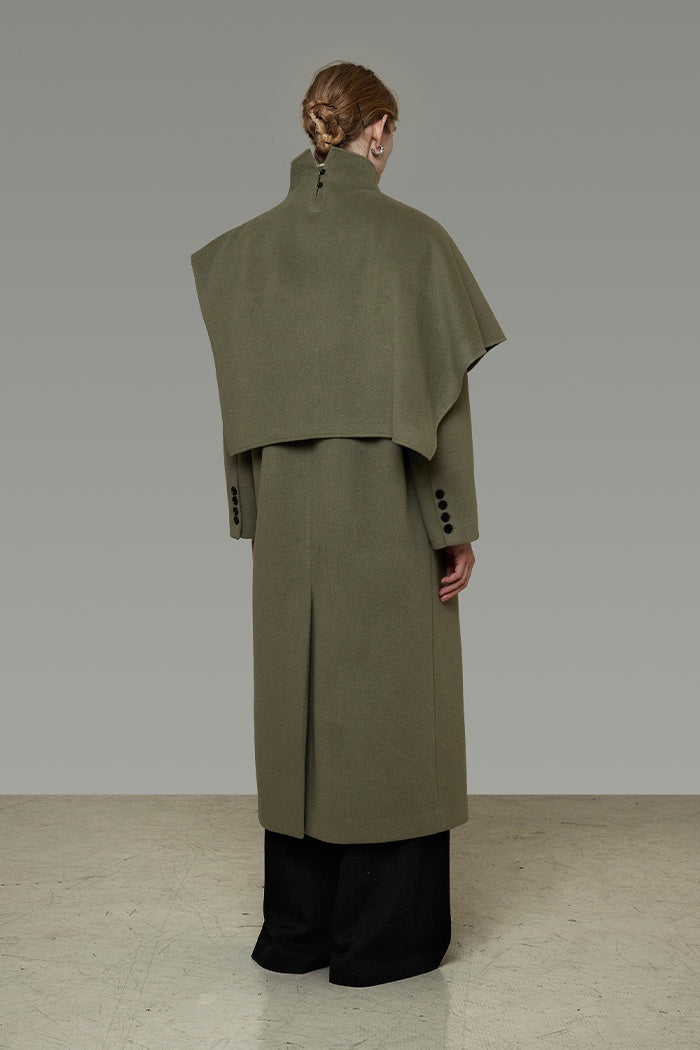 Sculpted Collar Wrap Coat