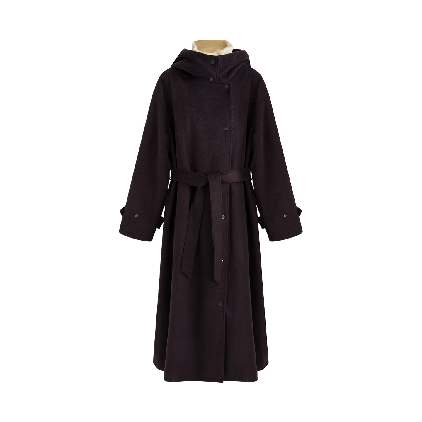 Understated Colorblock Wool Coat