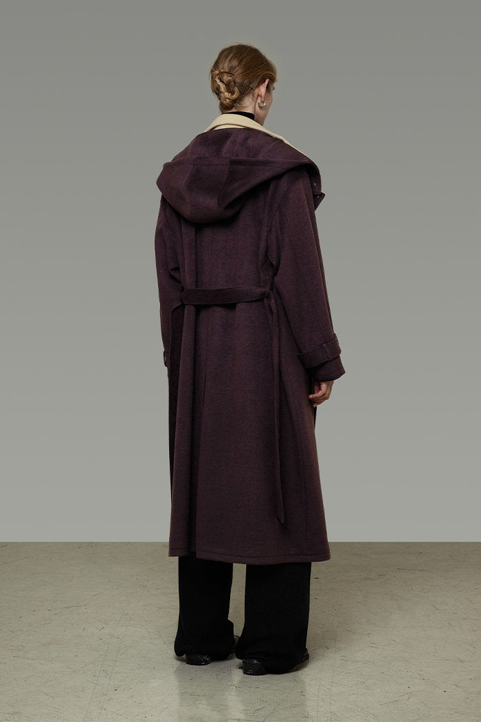 Understated Colorblock Wool Coat