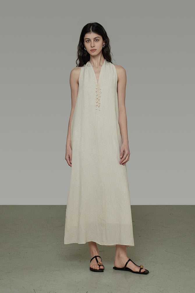 Effortless Drape V-Neck Maxi Dress