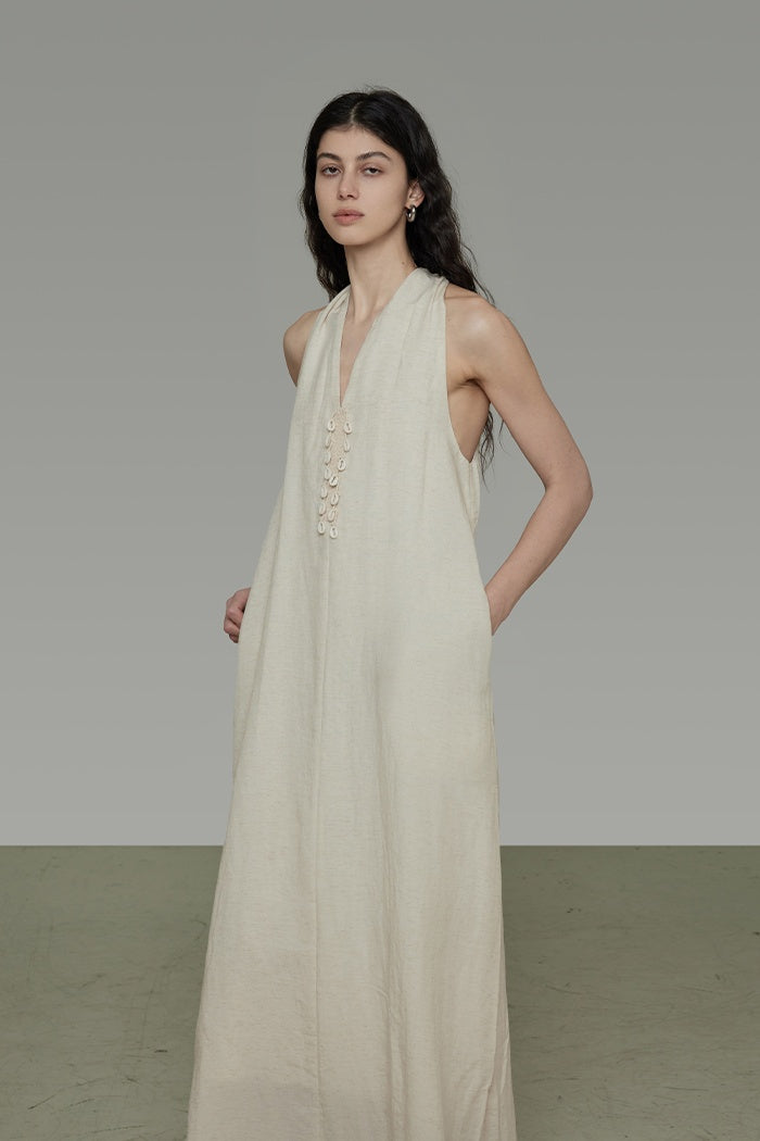 Effortless Drape V-Neck Maxi Dress