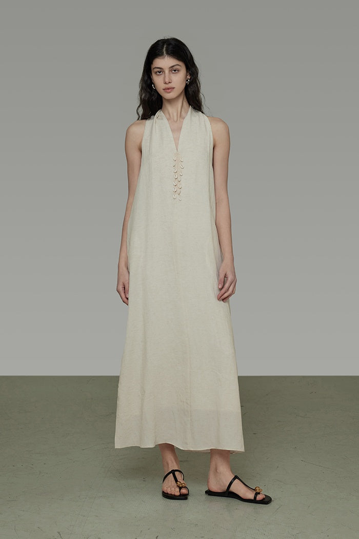 Effortless Drape V-Neck Maxi Dress