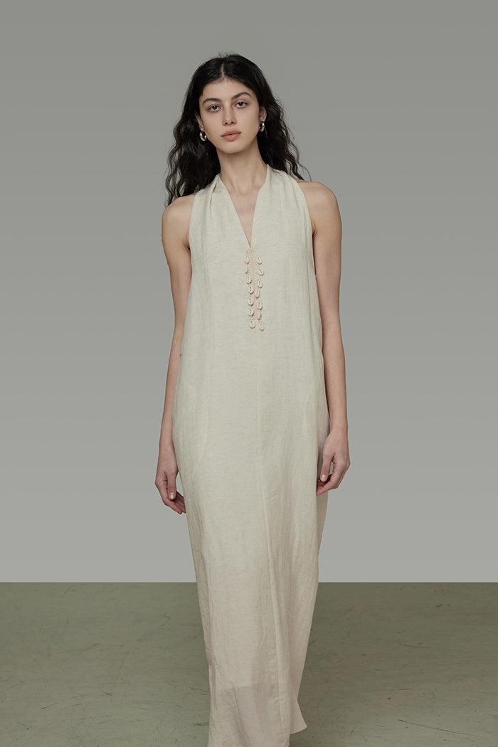 Effortless Drape V-Neck Maxi Dress