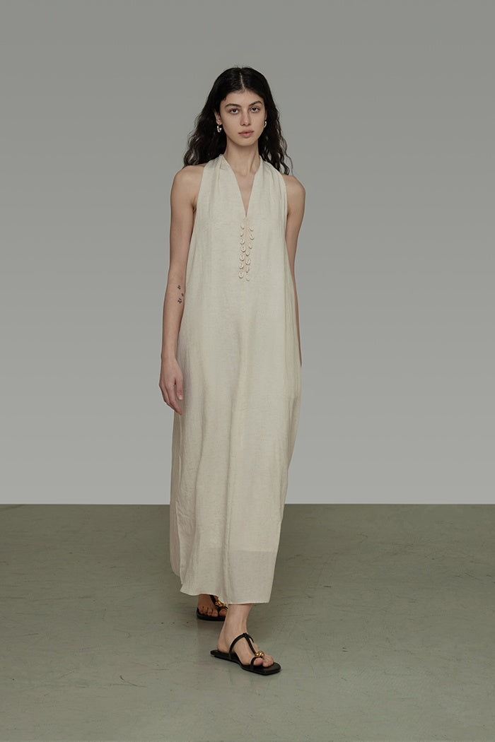 Effortless Drape V-Neck Maxi Dress