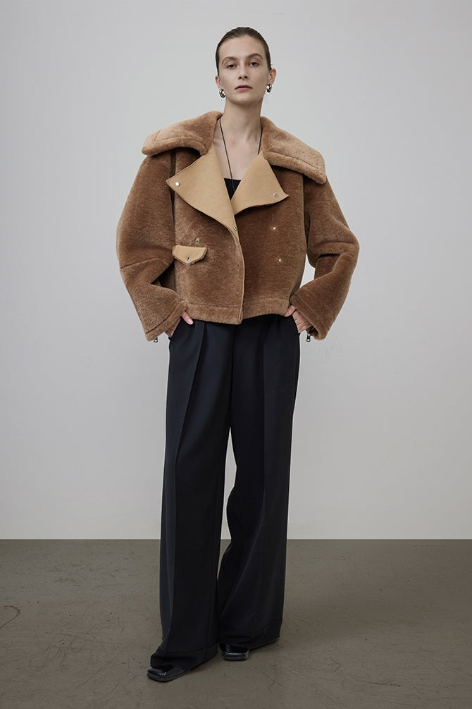 Authority Shearling Cropped Coat