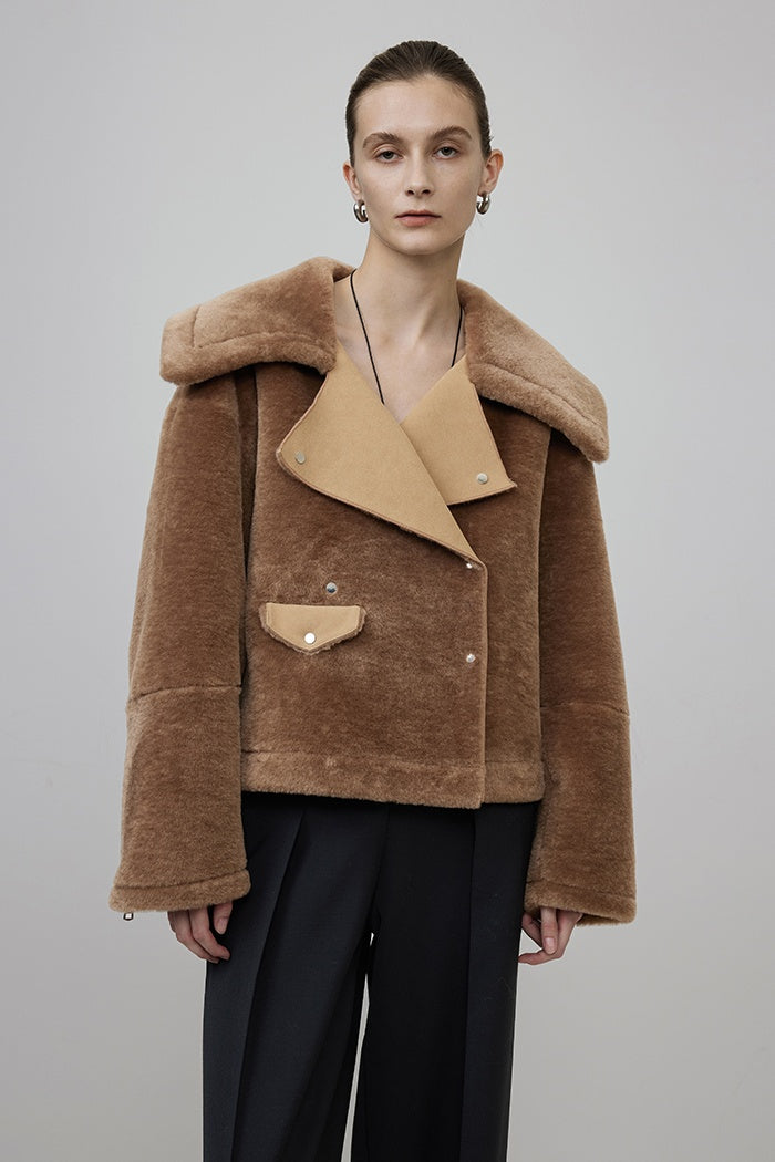 Authority Shearling Cropped Coat