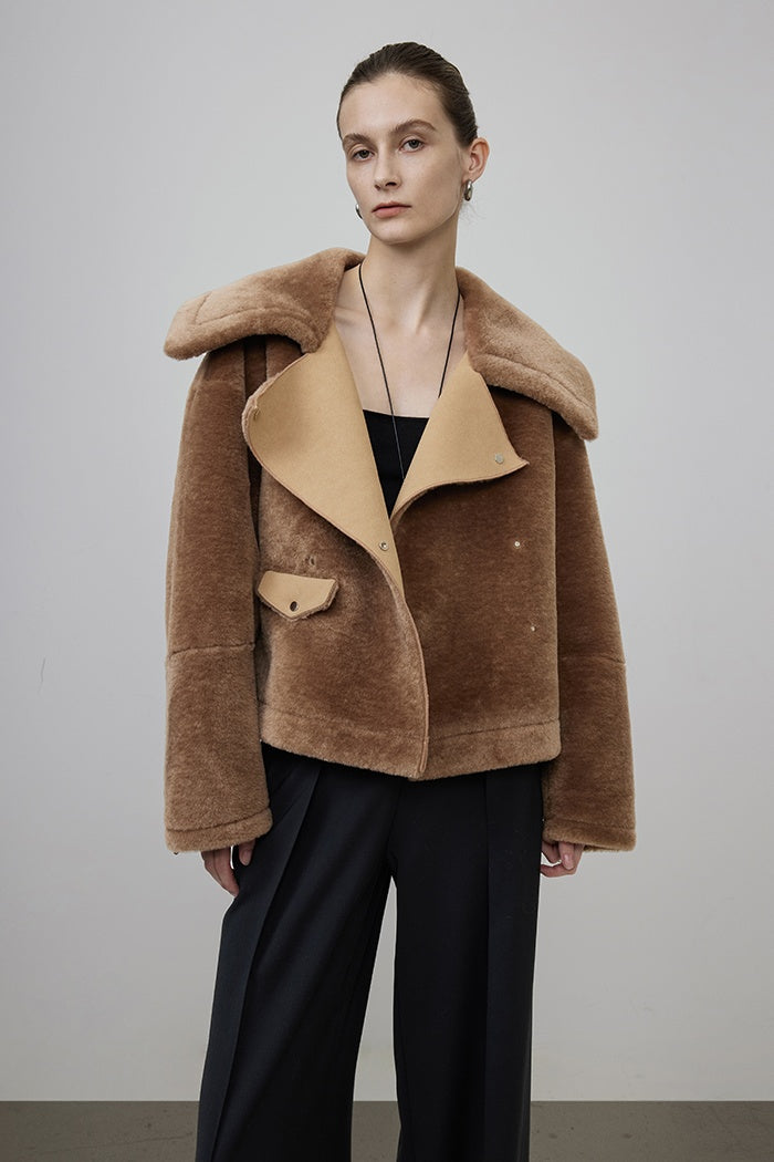 Authority Shearling Cropped Coat