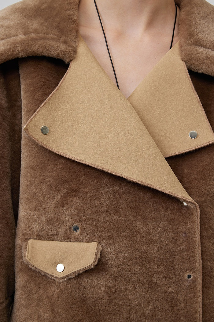 Authority Shearling Cropped Coat