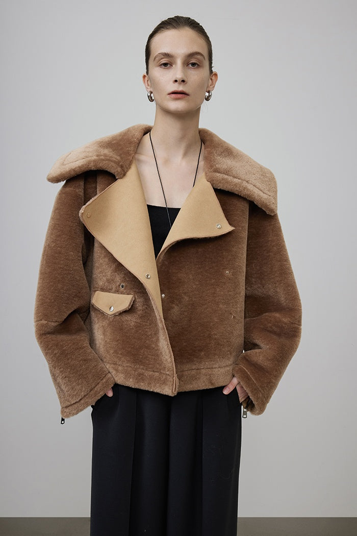 Authority Shearling Cropped Coat
