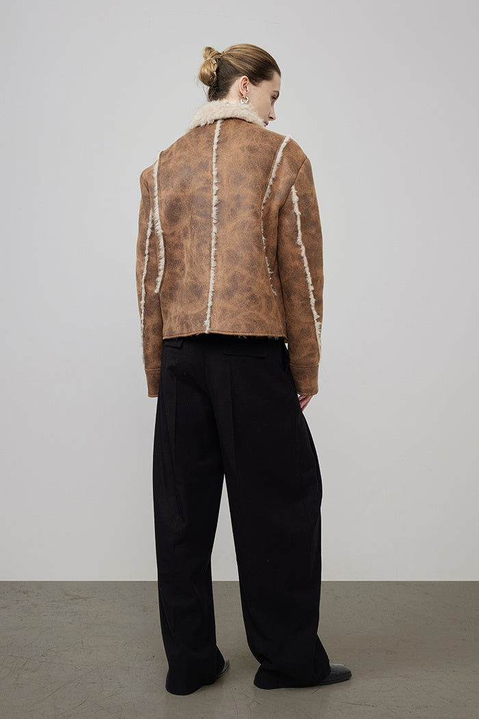 Tactile Shearling Aviator Jacket