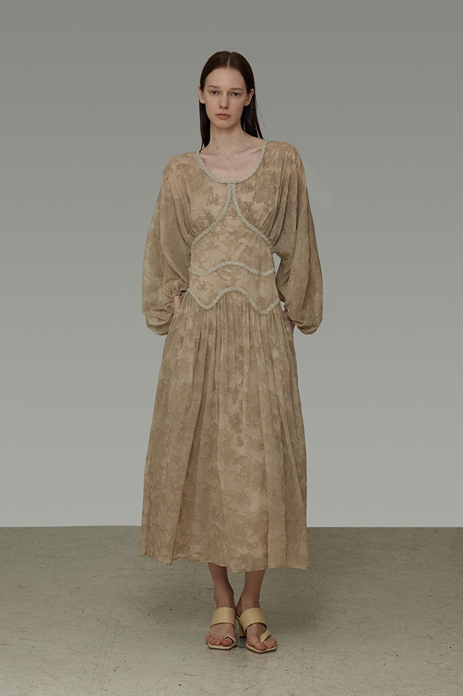 Timeless U-Neck Jacquard Maxi Dress