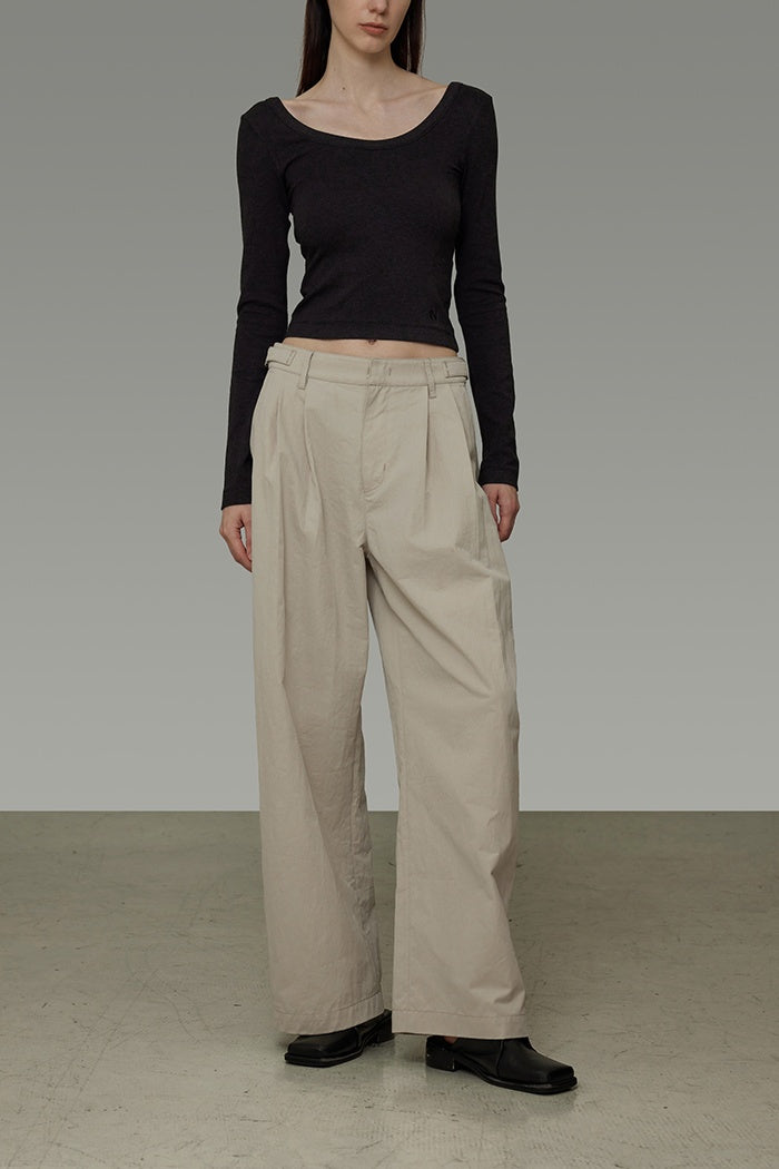 Architectural Flow Wide-Leg Trousers