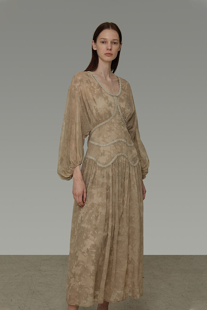 Timeless U-Neck Jacquard Maxi Dress