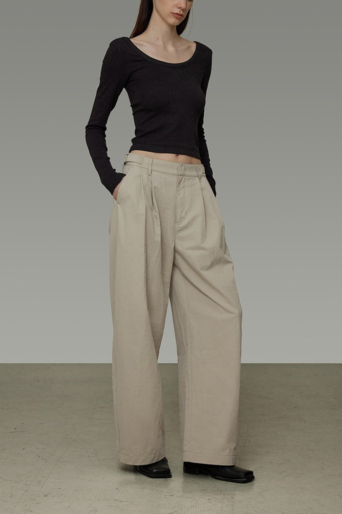 Architectural Flow Wide-Leg Trousers