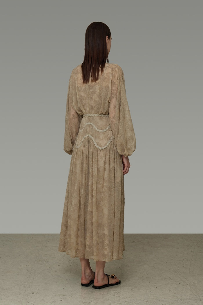 Timeless U-Neck Jacquard Maxi Dress