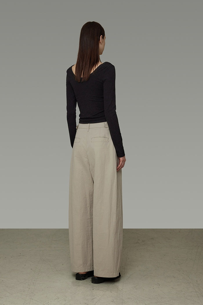 Architectural Flow Wide-Leg Trousers