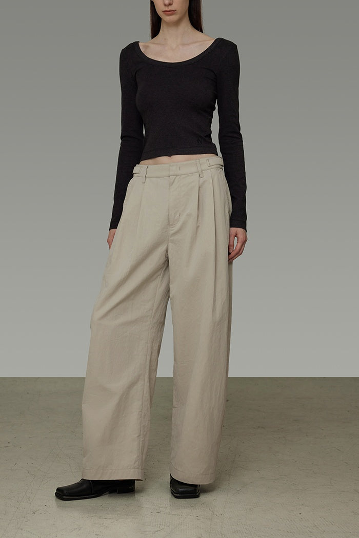 Architectural Flow Wide-Leg Trousers