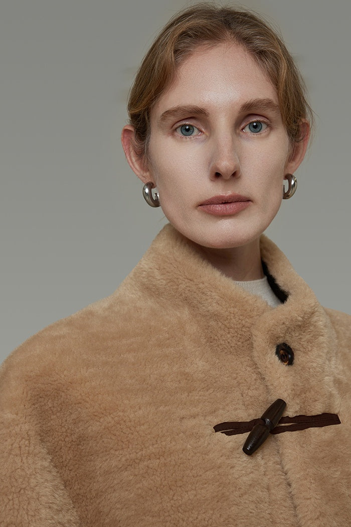 Tailored Shearling Collar Coat