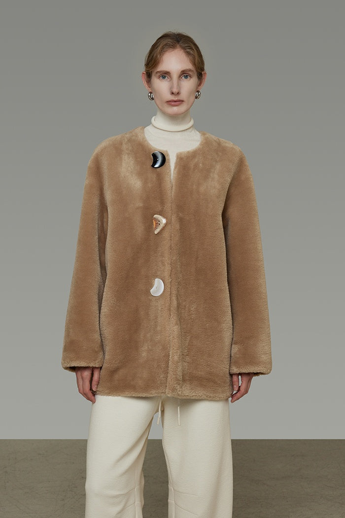 Quiet Luxury Shearling Cropped Coat