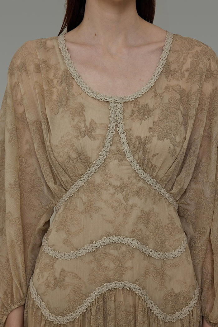 Timeless U-Neck Jacquard Maxi Dress