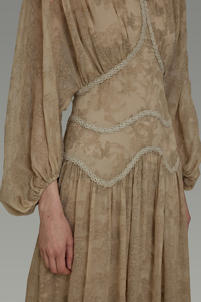 Timeless U-Neck Jacquard Maxi Dress