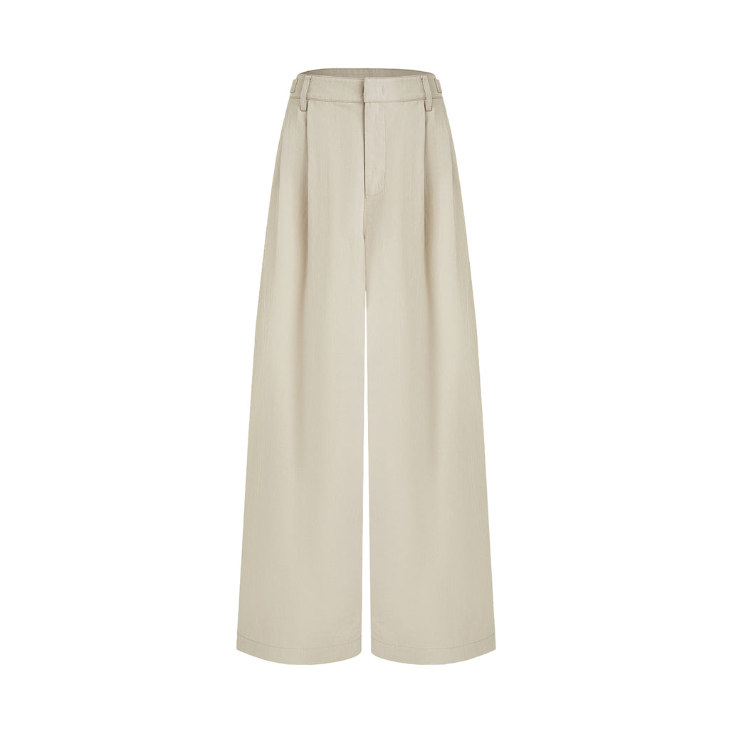 Architectural Flow Wide-Leg Trousers