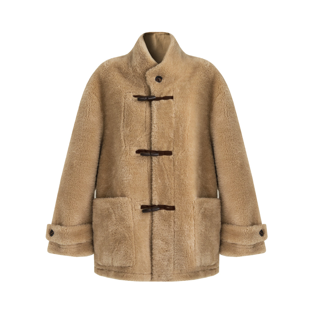 Tailored Shearling Collar Coat