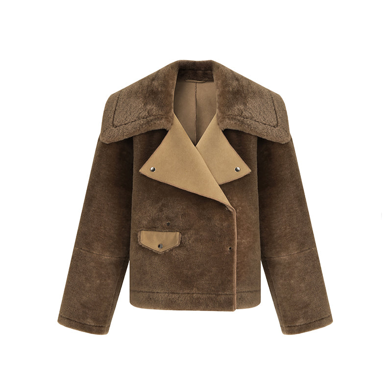 Authority Shearling Cropped Coat