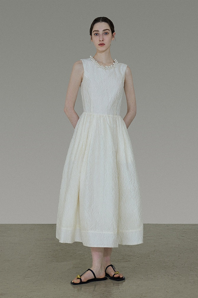 Quiet Luxury Tailored Pearl Collar Dress