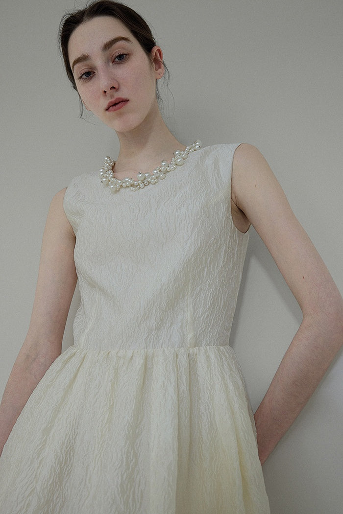 Quiet Luxury Tailored Pearl Collar Dress