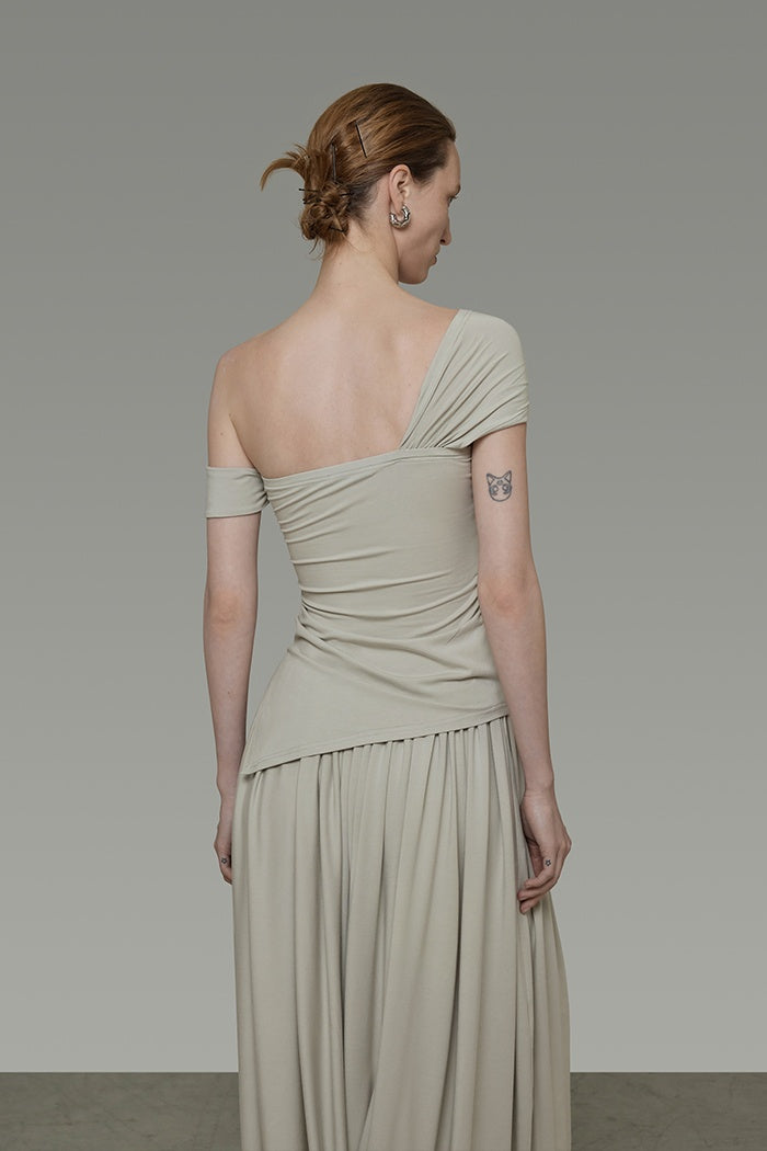 Asymmetric Drape Two-Piece Set