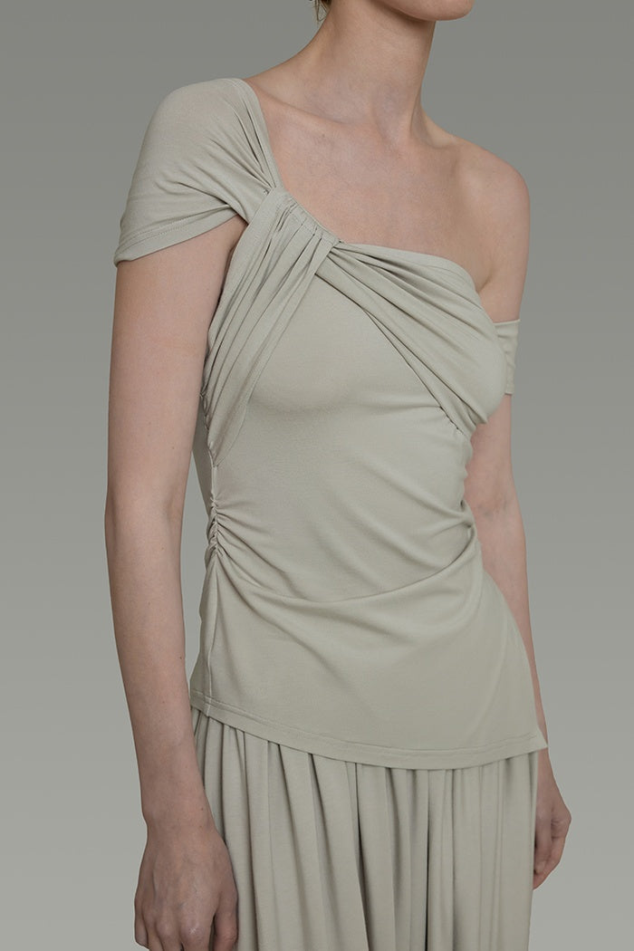 Asymmetric Drape Two-Piece Set